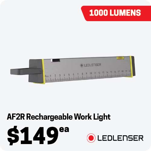 Ledlenser ZL502921 AF2R Work Light - 1000lm - Rechargeable - Multi-Positional - Integrated Ruler & Red Blink LED